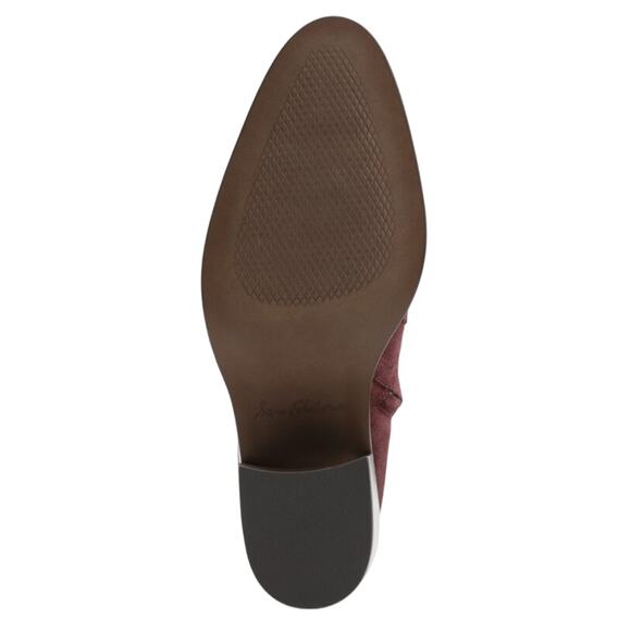 Sam Edelman Womens Simona Heeled Ankle Bootie US 8.5 M EU 39 Burgundy Suede NWOB - Picture 3 of 13